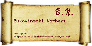 Bukovinszki Norbert névjegykártya