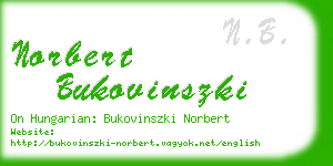 norbert bukovinszki business card